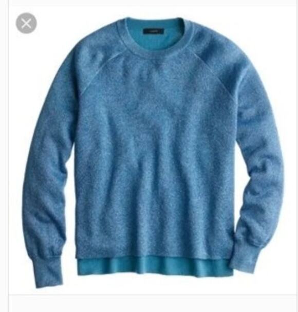 J. Crew Sweaters - New NWT J. Crew‎ Blue Metallic Crewneck Side Slit Sweater Size XL B7262
